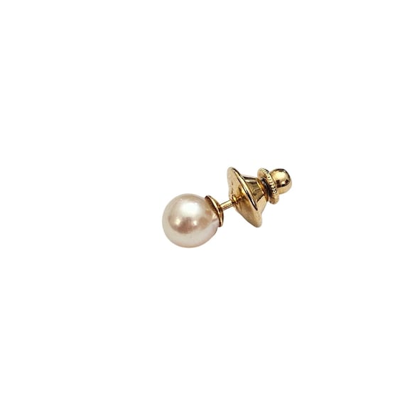 14K Yellow Gold Pearl Lapel Tie Pin C579