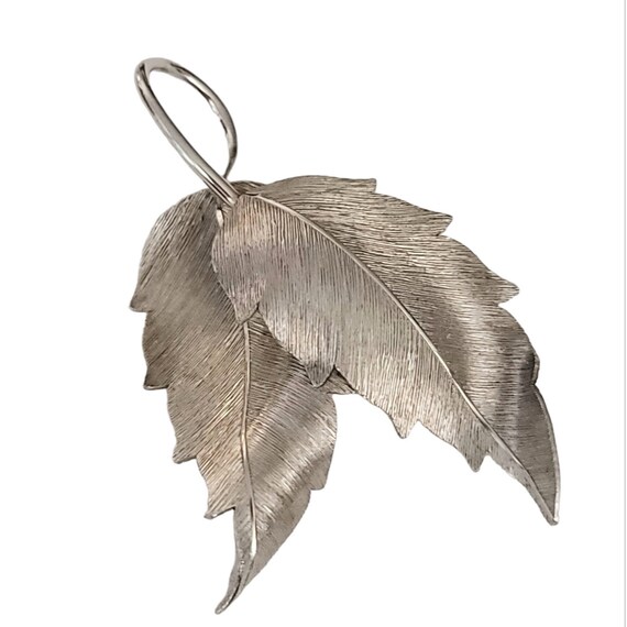 Krementz Silver Tone Leaf Duo Brooch, Signed K670