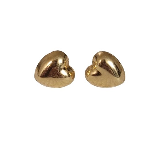 14k Yellow Gold Small Puffy Heart Post Earrings E83