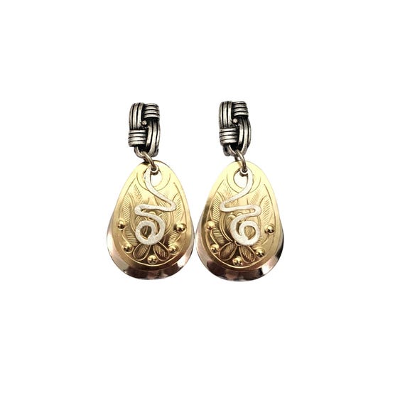 Silver Tone Teardrop Layered Dangle Clip Earrings John Michael Richardson C760