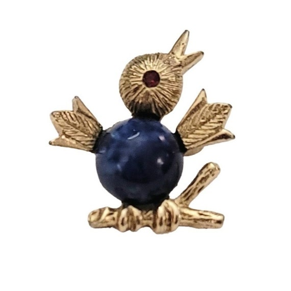 Sarah Coventry Blue Stone Bird Lapel Scatter Pin, Signed K804