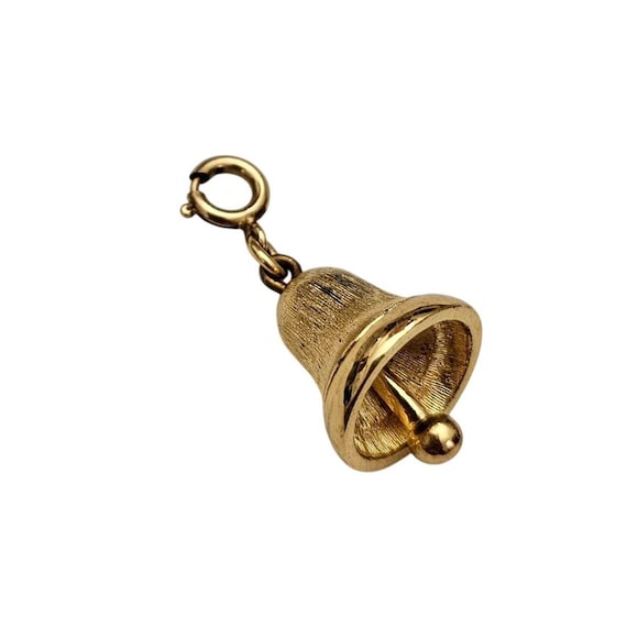 Monet Vintage Gold Tone Bell Charm Signed, J890