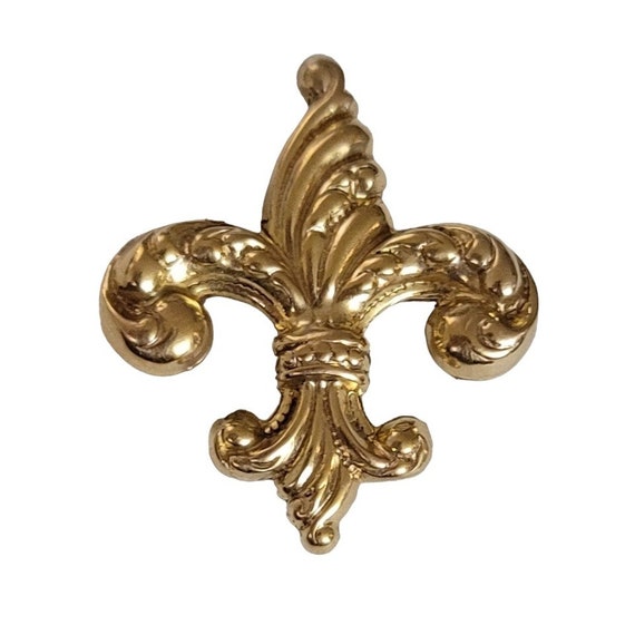 1-20 12K Gold Filled Fleur De Lis Watch Fob Pin Brooch E32