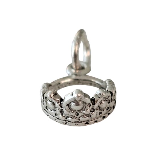 Sterling Silver Crown Tiara Charm Pendant L116