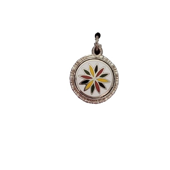 Hoffman Sterling Silver Enamel Inlay Hex Charm E709
