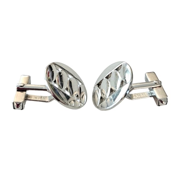Swank Sterling Silver Round Cufflinks. Signed L115