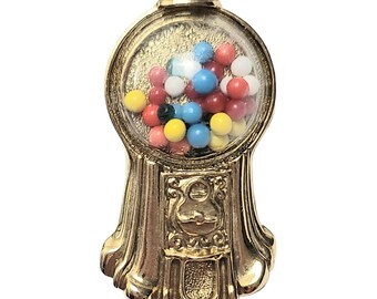 1928 Jewelry Vintage Articulated Jelly Lucite Cover Gumball Machine Brooch