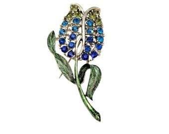 Dior フラワーデザイン ドイツ製 ブローチ ラインストーン 花 英国製