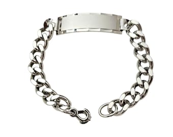 Sterling Silber Anson Kubanische Kette Armband Schwesterverschluss, 8 Zoll signiert