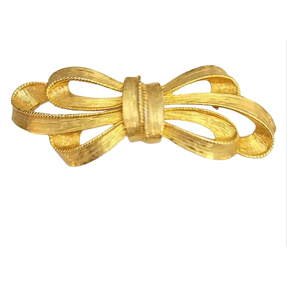 Givenchy Gold Tone Bow Brooch, Signed M263B