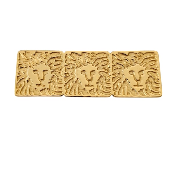 Anne Klein Signature Lion Brooch Designer Bar Pin C957