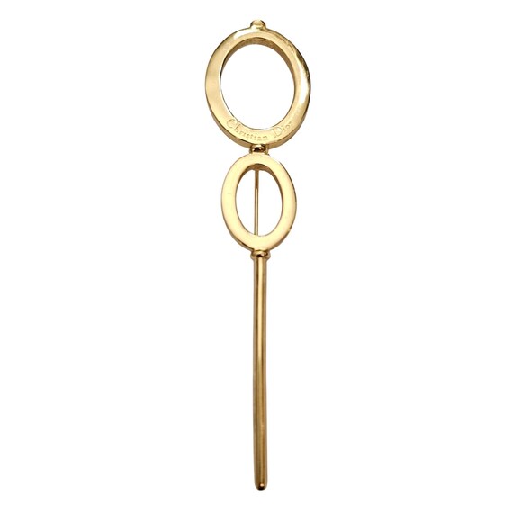 Christian Dior Signature Logo Ovals Brooch Signed, J429