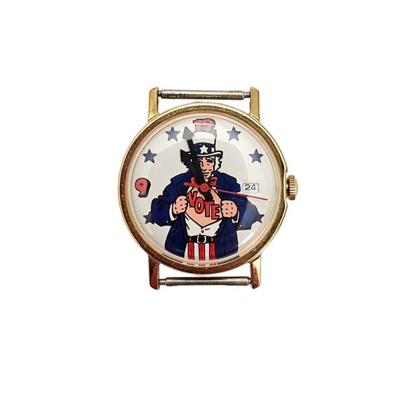 Uncle Sam "VOTE" Election Vintage Wind Up Watch, No Band L454