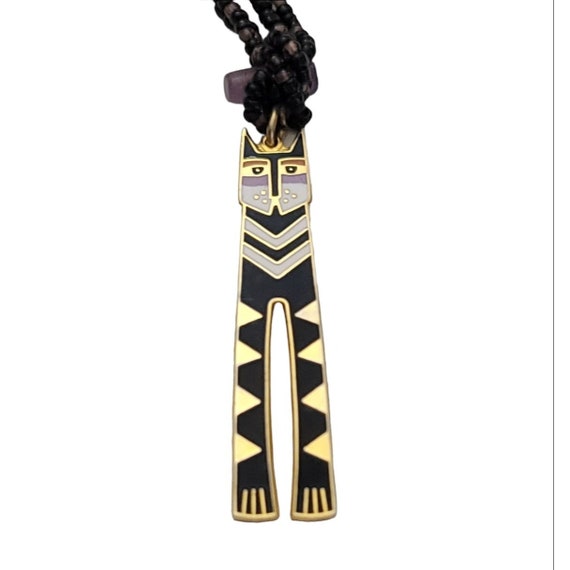 Laurel Burch Nubian Cat Necklace: Cloisonne Penda… - image 3