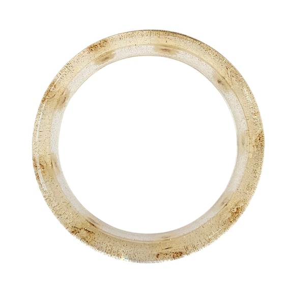 Vintage Clear Glitter Dried Dandelion Lucite Bangle Bracelet J684