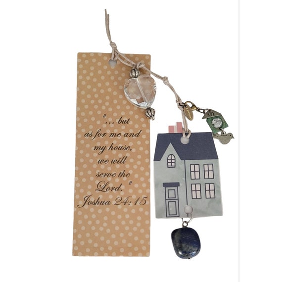 Hand Crafted Bookmark Inspirational Bible Verse Repurposed Dangling Charms, B07