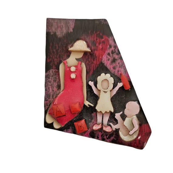 Lucinda Mom Children Pin Pink Red Dress L638