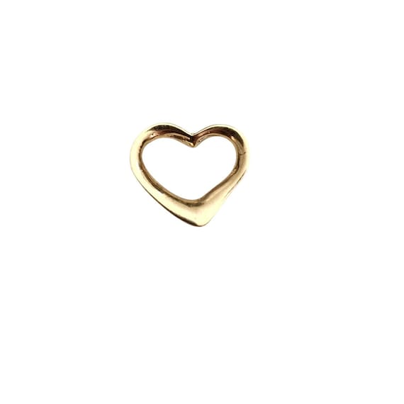 14K Gold Small Open Heart Charm Pendant J372