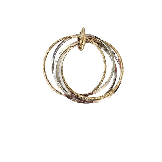 14K White And  Yellow Gold Five Rings Pendant L158