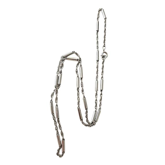 Napier Vintage Silver Tone Long Bead Chain Necklace, 30” Long Signed