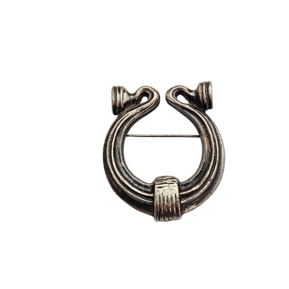 Sterling Accessocraft Brooch Celtic Penannular Vintage Pin Signed