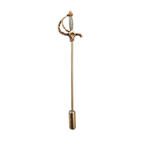 10K Gold Vintage Sword Lapel Stick Pin