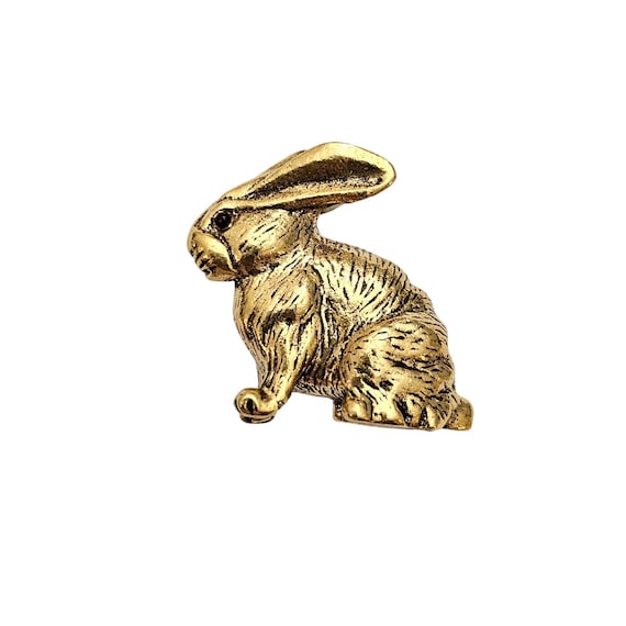 MMA Metropolitan Museum of Art  Rabbit Hare Brooch Gold Tone Pin, Signed
