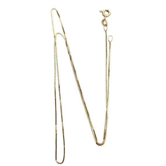 14K Yellow Gold Box Chain Necklace