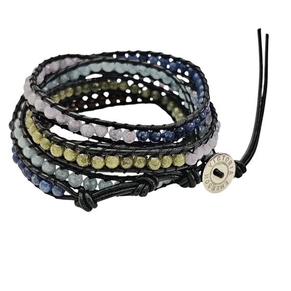 Victoria Emerson Multi Stone Wrap Bracelet Adjustable L821