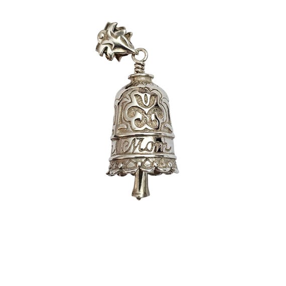 Sterling Engraved Bell, Signed Mom By Jewelry John