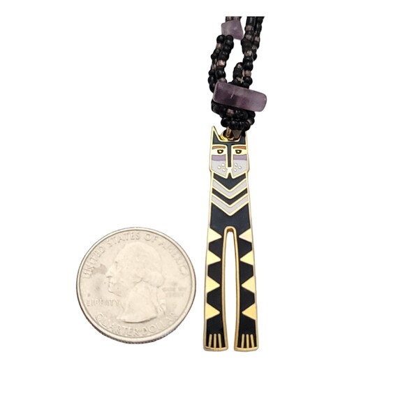 Laurel Burch Nubian Cat Necklace: Cloisonne Penda… - image 8