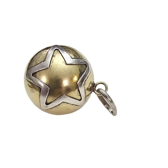Sterling Brass Harmony Ball Pendant Crescent Moon Star