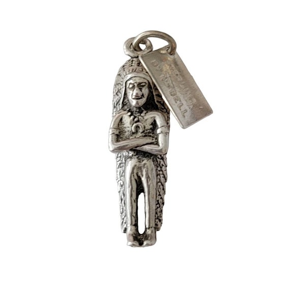 Sterling Silver Bell Trader Co Indian Chief Charm Pendant E789