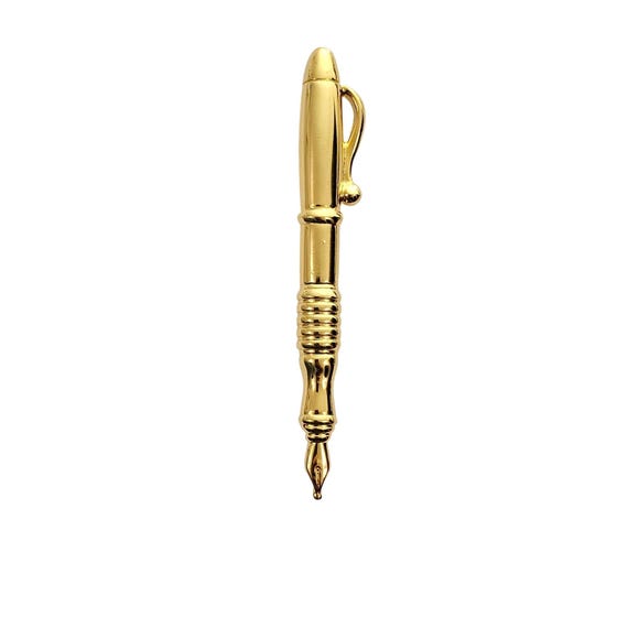 Anne Klein Gold Tone Fountain Pen Brooch Vintage Pin Signed, J388