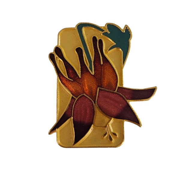 Wm Spear 1993 Enamel Iris Pin, Signed K944