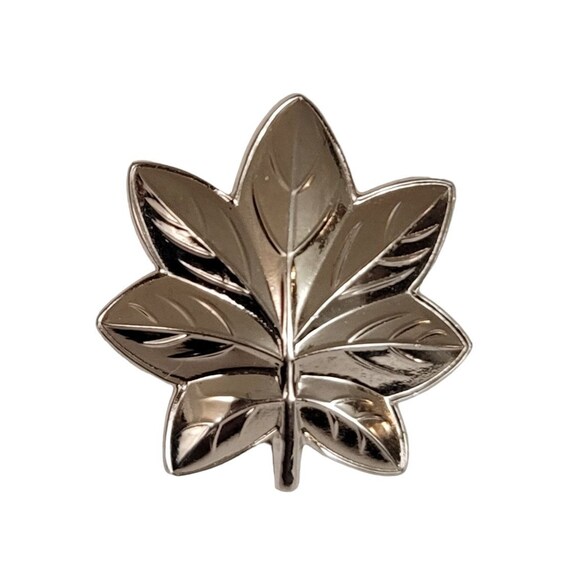 Sterling Silver Old Leaf Double Butterfly Clutch Back Military Uniform Pin E67