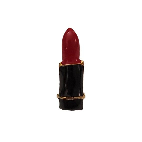 Red Black Enamel Lipstick Lapel Scatter Pin K870