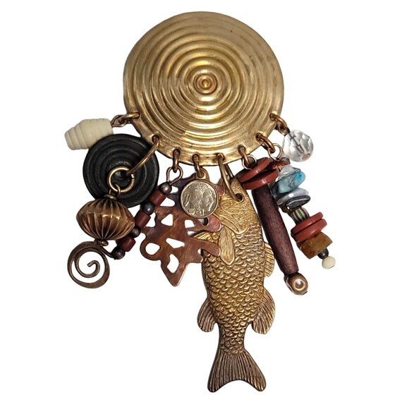 Marjorie Baer Brass Round Spiral, Multi Charm, Fi… - image 7