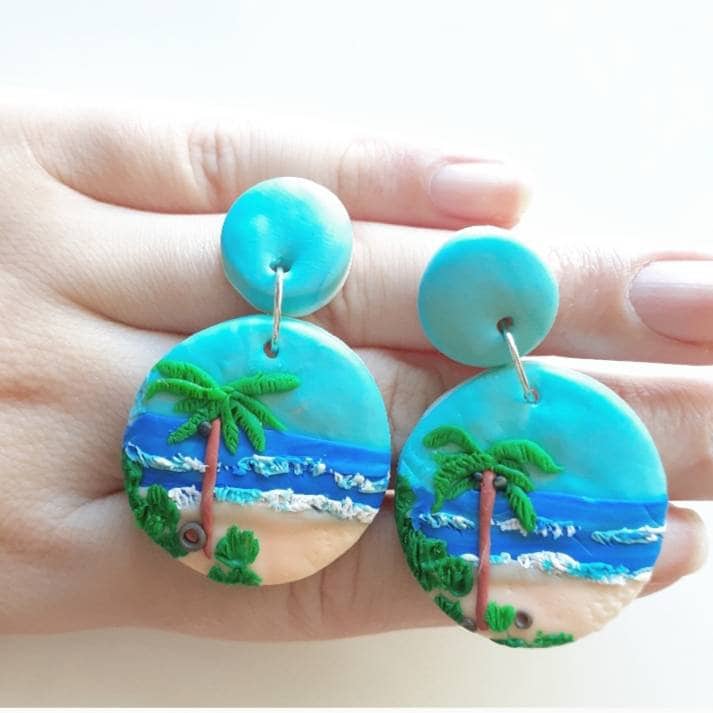 PALM TREE CLAY EARRINGS main image 1