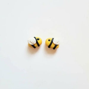 Bumble Bee Earrings, Polymer Clay Earrings, Animal Cute Studs, Insect Studs, Gift Idea for Woman, Party Earrings, Unique Earrings, Bee Studs