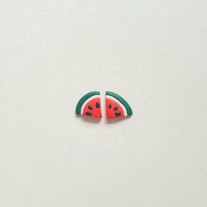 Clay Watermelon Earrings, Minature Food Studs,  Polymer Clay Fruit, Handmade Fruit Earrings for Woman, Cute Gifts, Birthday Earrings,
