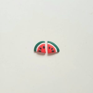 NEW Clay Watermelon Earrings, Minature Food Studs, Minature Fruit, Polymer Clay Food, Cute,