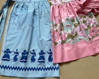 Vintage Half Aprons 1940s 1950s