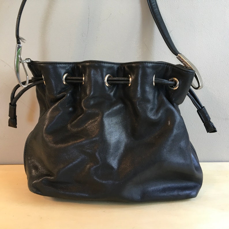 Vintage DKNY Purse Black Leather Etsy