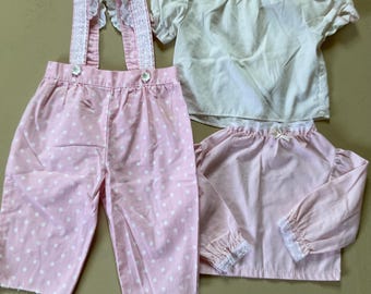Vintage Toddler Pants and Tops Pink