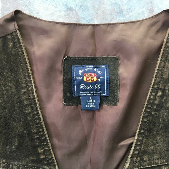 Vintage Suede Leather Vest Large - image 3
