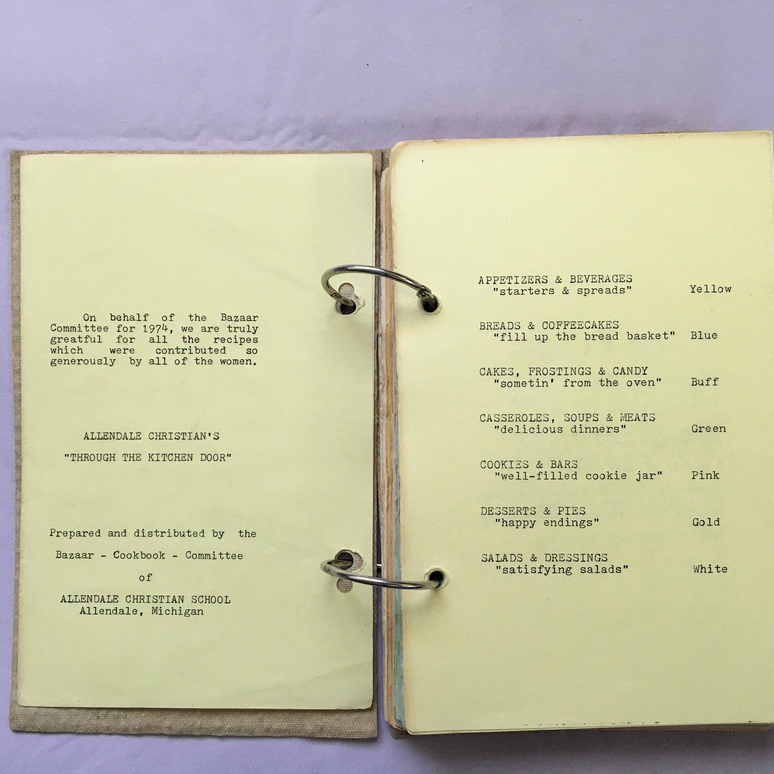 1974 Church Recipe Cookbook Etsy