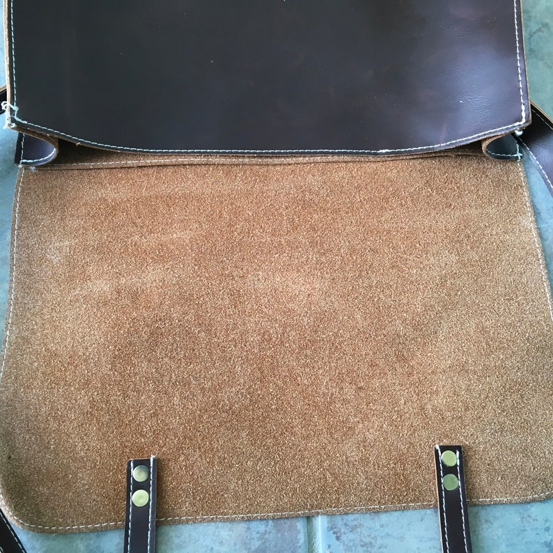 Vintage Brown Leather Messenger Bag Attache Case Tote