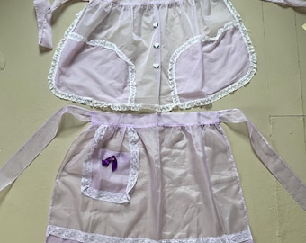 Vintage Half Sheer Aprons 1940s 1950s