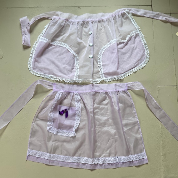 Vintage Half Sheer Aprons 1940s 1950s